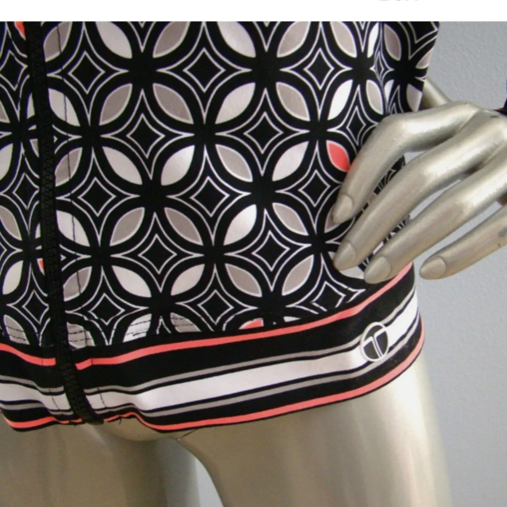 Trina Turk Recreation Bal Harbour Tile Print Baseball Bomber Track Jacket XS